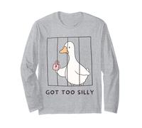 Funny Goose Got Too Silly Behind Bars Goose Toddlers Kids Long Sleeve T-Shirt