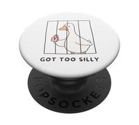 Funny Goose Got too Silly behind bars Goose Toddlers Kids PopSockets Adhesive PopGrip