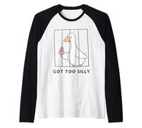 Funny Goose Got Too Silly Behind Bars Goose Toddlers Kids Raglan Baseball Tee