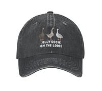 Funny Goose Hat Silly Goose On The Loose Hat Men Baseball Hats Funny Cap, Black, One size