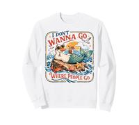 Funny Goose Mermaid Beach I Don't Wanna Go Where People Go Sweatshirt