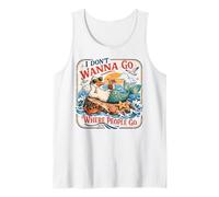 Funny Goose Mermaid Beach I Don't Wanna Go Where People Go Tank Top
