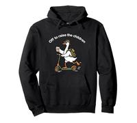 Funny Goose Off to Raise The Children Fathers Day Pullover Hoodie