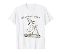 Funny Goose Off to Teach Speech Therapy Scooter Graphic T-Shirt