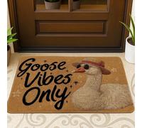 Funny Goose Only Doormat, Beige Decorative Mat for Indoor & Outdoor Entryway, Summer Welcome Rug with Quirky Goose Design, Non-Slip & Easy Clean 29x17 Inch