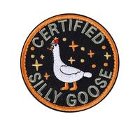 Funny Goose Patch, 3.15 Inch Embroidered Patch for Backpacks Cute Loop Patches Sew On Military Tactical Animal Applique for Dog Harness DIY Accessories for Backpack Dog Vest Hat Bag Clothing