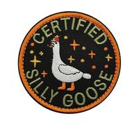 Funny Goose Patch, Cute Embroidered Patch Animal Meme Applique Sew on Patches for Backpacks, Dog Harnesses, Hats, Vests, Velcro Patches for Clothing, and DIY Accessories 3.15 Inch
