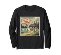 Funny Goose Protest Poster Unfair Pond Practices Satire Long Sleeve T-Shirt
