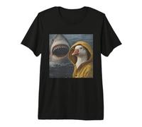 Funny Goose Shark Attack Meme Vintage Premium T-Shirt
