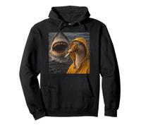 Funny Goose Smoking Shark Attack Meme Vintage Pullover Hoodie
