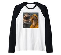 Funny Goose Smoking Shark Attack Meme Vintage Raglan Baseball Tee