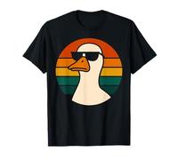 Funny Goose Wearing Sunglasses Retro Sunset Meme T-Shirt
