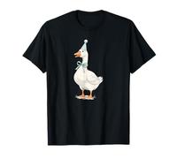 Funny Goose with Bow Birthday Party Hat Cute Farm Animal T-Shirt