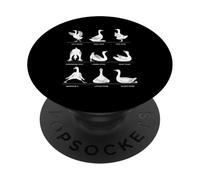 Funny Goose Yoga Poses Chart Meme Meditation Humor PopSockets Adhesive PopGrip