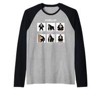 Funny Gorilla Activities Silverback Primate Ape Safari Raglan Baseball Tee