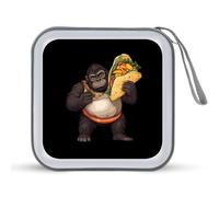 Funny Gorilla Carrying Ta-co Mexican Food Portable CD Case Holder 48 Capacity Travel DVD Storage Boxs Wallet Bag