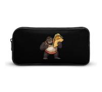 Funny Gorilla Carrying Ta-co Mexican Food Simple Pencil Case Big Capacity Pouch Box Travel Makeup Bag
