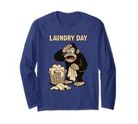 Funny Gorilla Laundry Holder Retro Chimpanzee Cartoon Monkey Long Sleeve T-Shirt