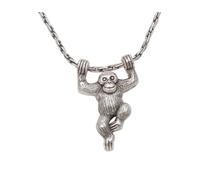 Funny Gorilla Orangutan Pendant Necklace Animal Hanging Monkey Necklace for Women and Men