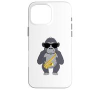 Funny Gorilla Wearing Sunglasses Playing Saxophone Monkey Case for iPhone 16 Pro Max