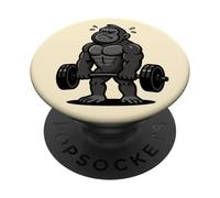 Funny Gorilla Workout Gym Fitness Weightlifting Deadlift PopSockets Adhesive PopGrip