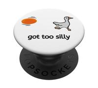 Funny Got Too Silly Goose Running Away From Orange Disc Golf PopSockets Adhesive PopGrip