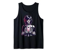 Funny Goth Girl Punk Skeleton & Kawaii Bunny Punk Grunge Tank Top