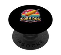 Funny Gourmet Foodie Retro Corn Dog Connoisseur PopSockets Adhesive PopGrip