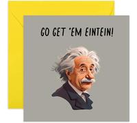 Funny Graduation Card for Son or Daughter - 'Go Get Em Einstein' Congratulations Card for Them - Exam Results Card for Grandchild - Hilarious New Job Card for Friend | Blank Inside