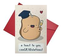 Funny Graduation Card & Gift Set - Humorous Congratulations for University Graduates - Graduation Party Gifts for Men & Women - 12.5x17.6cm Blank Inside Cards with Envelopes