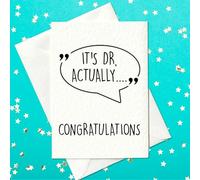 Funny Graduation Card - “It’s Dr Actually…” Congratulations Card - New Doctor - Greeting Card with Envelope - Funny greeting Card - Blank Inside - Handmade in the UK by Prickly Cards