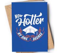 Funny graduation card with envelope for him or her | Original congratulatory present for a graduate | Perfect card for College or High School graduation | Now Hotter By One Degree