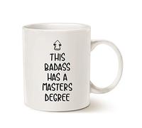 Funny Graduation Coffee Mug Gift, This Badass Has A Masters Degree Cups for Graduates School Students, Novelty Gift Ideas for Christmas, Birthday - Ceramic Coffee Cup for Men, Women, Friends