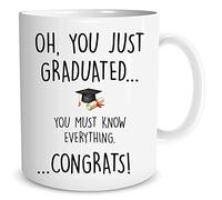 Funny Graduation Congratulations Gift Mug Degree PHD Diploma Passed Exams University Leaver Oh You Graduated You Must Know Everything Novelty Gift Mug Friend Bestie Joke Banter WSDMUG1756