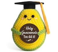 Funny Graduation Gift for Her Him, Nursery, High School, University Gifts | “Holy Guacamole You Did It” Emotional Support Avocado Crochet Decor, Masters or PHD Graduation Gifts