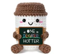Funny Graduation Gift Knitted Espresso Cup - “One Degree Hotter” Handmade Crochet Coffee Decoration for Her, Him, Friend, Graduate - Unique Graduation Presents for University, College, High School