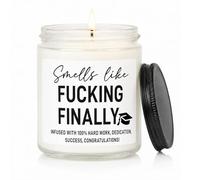 Funny Graduation Gifts Her Him, 3.5 oz Lavender Soy Wax Scented Candle, Cheerful Congratulations on Your Graduation Presents for College, High School, Masters Degree, Phd (B)
