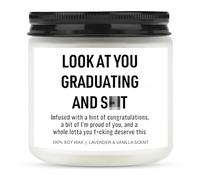 Funny Graduation Gifts Women Men, Congratulations Gifts, Grad Scented Candle, Graduation Presents for College, High School, Master’s Degree, Phd Grads, Lavender Soy Wax Candle, 3.5oz