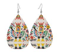 Funny graffiti Leather earrings, European and American style earrings for young women, birthday gifts/Valentine's Day gifts