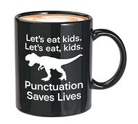 Funny grammar Coffee Mug 11oz Black - Let's Eat Kids - English Teacher Commas Save Jokes School Punctuation Synonym Writing Linguistic