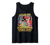 Funny Grammar Teacher Student School Dinosaur Let’s Eat Kids Tank Top