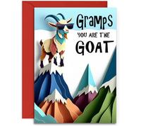 Funny Gramps Birthday Card - You are the GOAT - Fun Men's Happy Birthday card for Gramps - A5 Size with Red Envelope