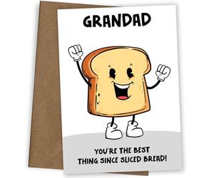 Funny Grandad Birthday Card - Best Thing Since Sliced Bread - A Happy Birthday Grandad Card for Best Grandpa - 60th 65th 70th 75th 80th