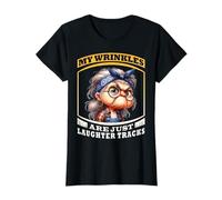 Funny Grandma Quote About Wrinkles and Laughter Lines T-Shirt