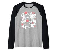 Funny Grandma Spoiling is My Game Love Design Raglan Baseball Tee