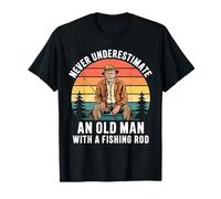 Funny Grandpa Fishing Legend Retired Fisherman Old Man Dad T-Shirt