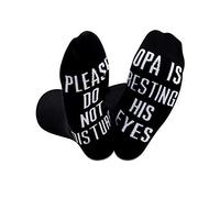 Funny Grandpa Gift Please Do Not Disturb Opa is Resting His Eyes Opa Father's Day Birthday Christmas Socks (OPA Resting EU)