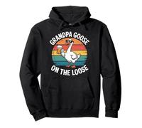 Funny Grandpa Goose On The Loose Beer Lover Retro Pullover Hoodie