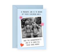 Funny Grandparents Card - Humorous Greeting Card for Grandma, Grandad, Him, Her - For Birthdays or Just Because- Comes with Fun Stickers