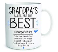 Funny Grandpa's Rules are The Best Coffee Mug Cup Tea Mugs Gift Present Dad Birthday Christmas from The Grandchildren WSDMUG1888